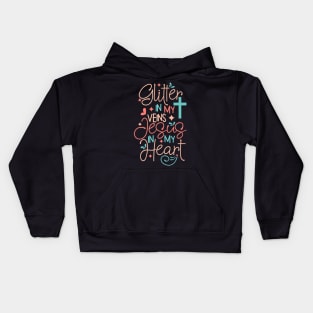 Glitter in my veins Jesus Lover in my heart Kids Hoodie